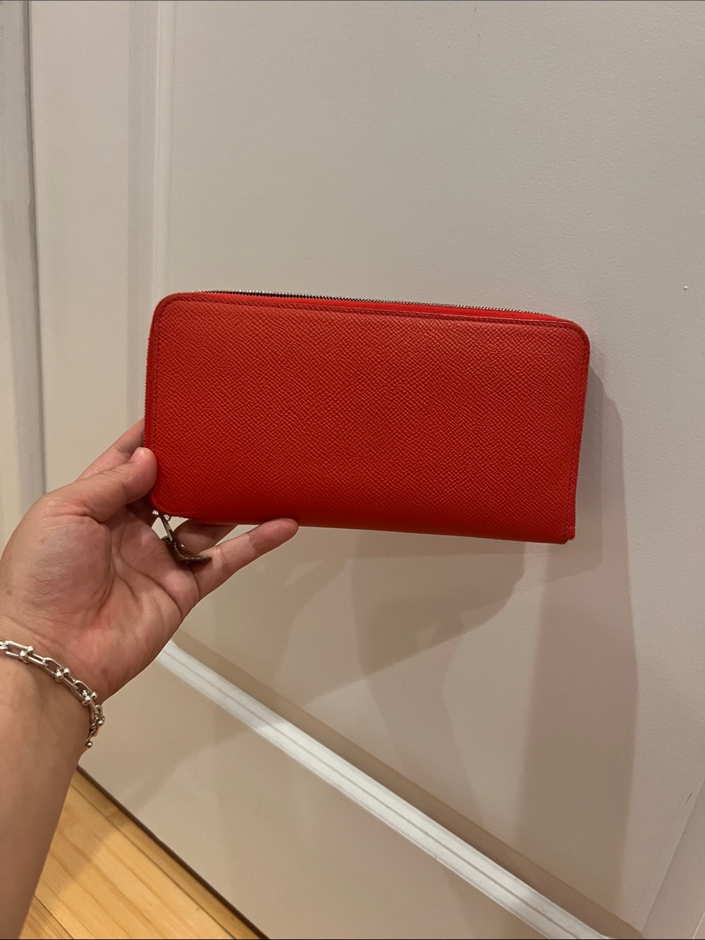 Hermes Silk In long wallet Z stamp
